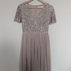 Sequins Tulle Maxi Dress
